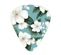 Guitar plectrums 12 pieces set Comfortable in the hand with smooth edges Three thicknesses to match white hawaii flower Printing
