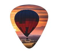 Guitar plectrums 12 pieces set Comfortable in the hand with smooth edges Three thicknesses to match hot air balloon sunset Picture