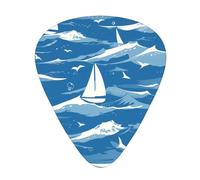 Guitar plectrums 12 pieces set Comfortable in the hand with smooth edges Three thicknesses to match nautical sailboat Printing