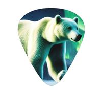 Guitar plectrums 12 pieces set Comfortable in the hand with smooth edges Three thicknesses to match Northern Lights Bear Picture