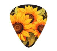 Guitar plectrums 12 pieces set Comfortable in the hand with smooth edges Three thicknesses to match Wildflower sunflowe Picture