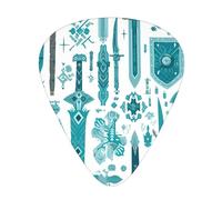 Guitar plectrums 12 pieces set Comfortable in the hand with smooth edges Three thicknesses to match helm of awe Printing