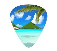Guitar plectrums 12 pieces set Comfortable in the hand with smooth edges Three thicknesses to match Caribbean Islands Pattern