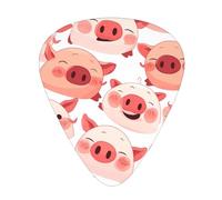 Guitar plectrums 12 pieces set Comfortable in the hand with smooth edges Three thicknesses to match funny pink pig face Printing