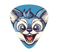 Guitar plectrums 12 pieces set Comfortable in the hand with smooth edges Three thicknesses to match cartoon cute raccoon Printing