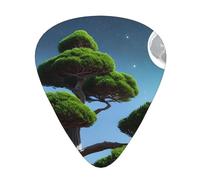 Guitar plectrums 12 pieces set Comfortable in the hand with smooth edges Three thicknesses to match Moon Pine Tree Picture