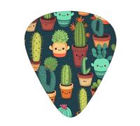 Guitar plectrums 12 pieces set Comfortable in the hand with smooth edges Three thicknesses to match cute cactus seamless illustration Printing