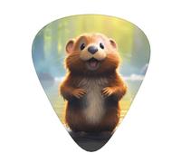 Guitar plectrums 12 pieces set Comfortable in the hand with smooth edges Three thicknesses to match cute beaver Printing