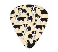 Guitar plectrums 12 pieces set Comfortable in the hand with smooth edges Three thicknesses to match Border Collie Pattern Pattern