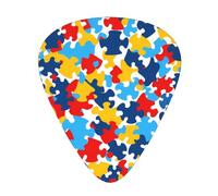 Guitar plectrums 12 pieces set Comfortable in the hand with smooth edges Three thicknesses to match autism awareness puzzle pieces heart Printing