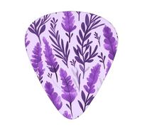 Guitar plectrums 12 pieces set Comfortable in the hand with smooth edges Three thicknesses to match purple lavender garden Printing