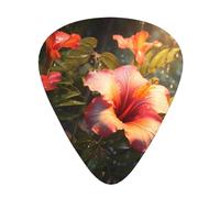 Guitar plectrums 12 pieces set Comfortable in the hand with smooth edges Three thicknesses to match Tropical flower Picture