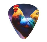 Guitar plectrums 12 pieces set Comfortable in the hand with smooth edges Three thicknesses to match Galaxy Chicken Picture