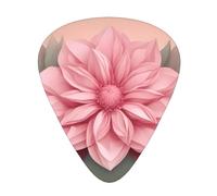 Guitar plectrums 12 pieces set Comfortable in the hand with smooth edges Three thicknesses to match Beautiful vintage pink flower Pattern
