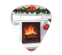 Guitar plectrums 12 pieces set Comfortable in the hand with smooth edges Three thicknesses to match Xmas Eve Fireplace Gifts& Red Socks Prints