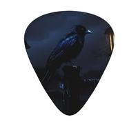 Guitar plectrums 12 pieces set Comfortable in the hand with smooth edges Three thicknesses to match Night crow Picture