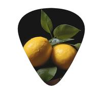 Guitar plectrums 12 pieces set Comfortable in the hand with smooth edges Three thicknesses to match lemon fruit (1) Printing