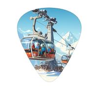 Guitar plectrums 12 pieces set Comfortable in the hand with smooth edges Three thicknesses to match Winter Old Cable Ski Lif Picture