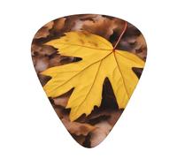 Guitar plectrums 12 pieces set Comfortable in the hand with smooth edges Three thicknesses to match Fall Leaf Pattern