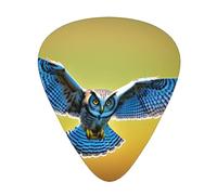 Guitar plectrums 12 pieces set Comfortable in the hand with smooth edges Three thicknesses to match Flying Owl Pattern