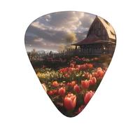 Guitar plectrums 12 pieces set Comfortable in the hand with smooth edges Three thicknesses to match Tulip Garden Picture
