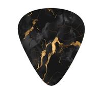 Guitar plectrums 12 pieces set Comfortable in the hand with smooth edges Three thicknesses to match black gold marble Printing
