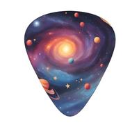 Guitar plectrums 12 pieces set Comfortable in the hand with smooth edges Three thicknesses to match colorful Galaxy Pattern