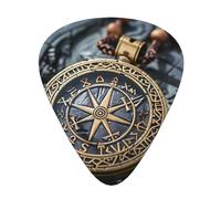 Guitar plectrums 12 pieces set Comfortable in the hand with smooth edges Three thicknesses to match magical design norse runes compass Printing