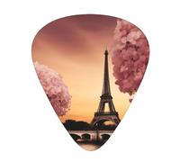 Guitar plectrums 12 pieces set Comfortable in the hand with smooth edges Three thicknesses to match paris eiffel tower with flowers Pattern