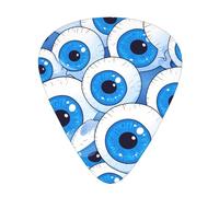 Guitar plectrums 12 pieces set Comfortable in the hand with smooth edges Three thicknesses to match Rounded Eyeballs Printing