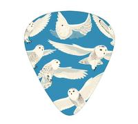 Guitar plectrums 12 pieces set Comfortable in the hand with smooth edges Three thicknesses to match Snowy Owl Spreads Its Wings Printing