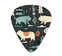 Guitar plectrums 12 pieces set Comfortable in the hand with smooth edges Three thicknesses to match lodge bear deer fish Printing
