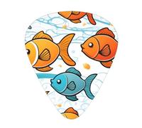 Guitar plectrums 12 pieces set Comfortable in the hand with smooth edges Three thicknesses to match Cute goldfish Prints