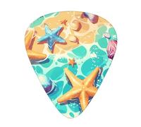 Guitar plectrums 12 pieces set Comfortable in the hand with smooth edges Three thicknesses to match starfish ocean beach Printing