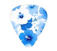 Guitar plectrums 12 pieces set Comfortable in the hand with smooth edges Three thicknesses to match blue hawaiian flowers Printing