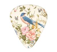 Guitar plectrums 12 pieces set Comfortable in the hand with smooth edges Three thicknesses to match romantic fancy floral birds butterfly Printing