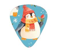 Guitar plectrums 12 pieces set Comfortable in the hand with smooth edges Three thicknesses to match penguin wearing flowers Printing