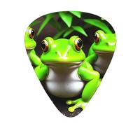 Guitar plectrums 12 pieces set Comfortable in the hand with smooth edges Three thicknesses to match Funny Green Frogs Pattern