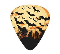 Guitar plectrums 12 pieces set Comfortable in the hand with smooth edges Three thicknesses to match Halloween Flying Bats Pattern