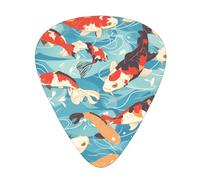 Guitar plectrums 12 pieces set Comfortable in the hand with smooth edges Three thicknesses to match Fierce Fish Schools Printing