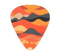 Guitar plectrums 12 pieces set Comfortable in the hand with smooth edges Three thicknesses to match the sun sets in the west Printing