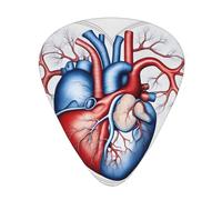 Guitar plectrums 12 pieces set Comfortable in the hand with smooth edges Three thicknesses to match Heart Lungs Picture