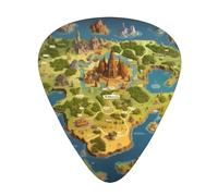 Guitar plectrums 12 pieces set Comfortable in the hand with smooth edges Three thicknesses to match World Map Picture