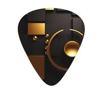 Guitar plectrums 12 pieces set Comfortable in the hand with smooth edges Three thicknesses to match black and gold background Printing