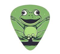 Guitar plectrums 12 pieces set Comfortable in the hand with smooth edges Three thicknesses to match Cute Funny Frog Doing Yoga Picture