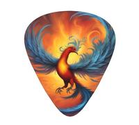 Guitar plectrums 12 pieces set Comfortable in the hand with smooth edges Three thicknesses to match Fantasy Phoenix Picture