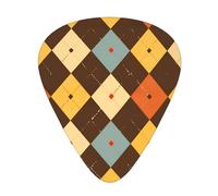 Guitar plectrums 12 pieces set Comfortable in the hand with smooth edges Three thicknesses to match Checkered Rhombus Pattern Printing