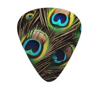 Guitar plectrums 12 pieces set Comfortable in the hand with smooth edges Three thicknesses to match Peacock Feathers Prints