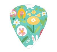 Guitar plectrums 12 pieces set Comfortable in the hand with smooth edges Three thicknesses to match Spring Happy Easter Holiday Pattern