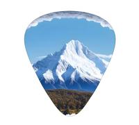 Guitar plectrums 12 pieces set Comfortable in the hand with smooth edges Three thicknesses to match White Snowy Mountains Pattern